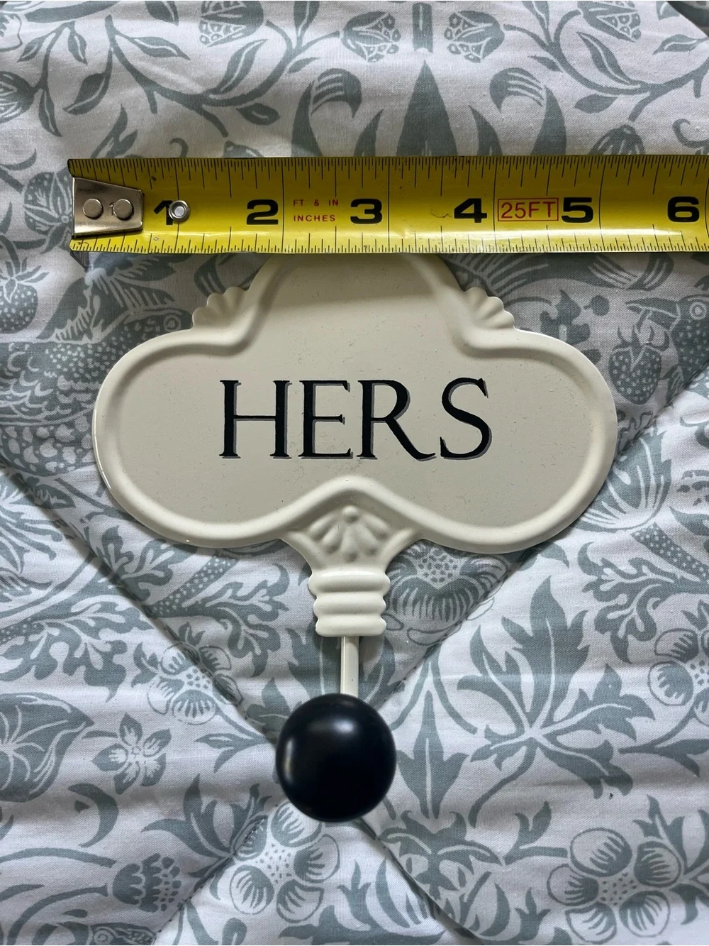His and Hers Cream Wall Hook Set - Decorative Bathroom Hooks